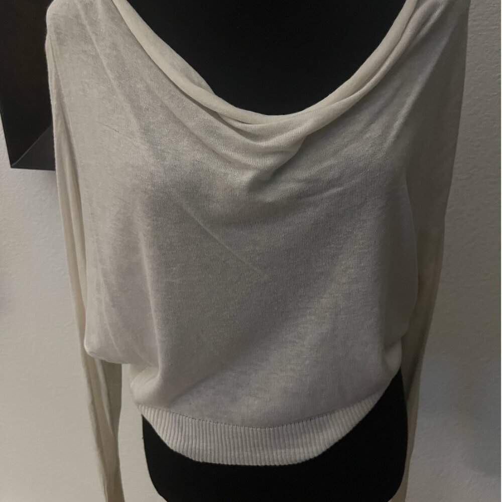 Athleta Lightweight Sweater / Reversible / Button Up / White / Style #983024 / S